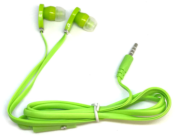 Green earphones with mic new arrivals